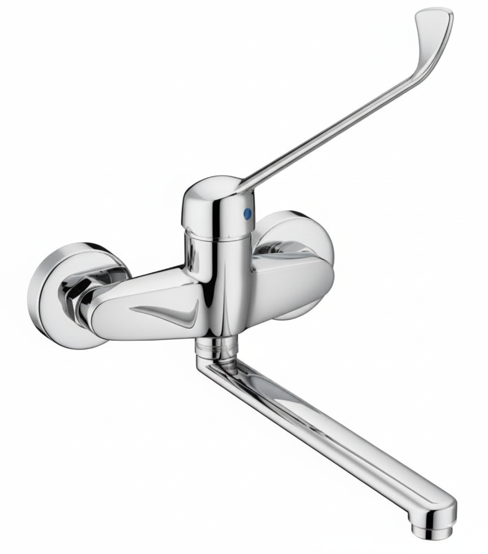 Monomando  Fregadero Clinic pared ca�o bajo largo crom 0764S03-PC Griferias Borras