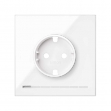 ref. 10021108-230 | Kit frontal Simon 100 con 1 elemento enchufe IO Simon blanco mate
