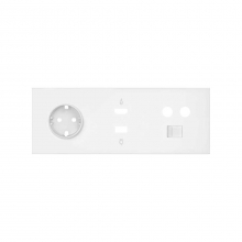 ref. 10020304-230 | Kit frontal blanco mate Simon 100 con 3 elementos base+HDMI+USB+TV+RJ45