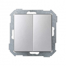 ref. 8200397-093 | Doble conmutador 10AX Simon 82 embornamiento rapido + tecla aluminio frio