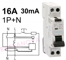 Interruptor diferencial Combinado 1 mdulo RV315 - Sens. 30mA - Ints. 16A