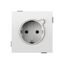 Base de enchufe Schuko LOLA 16A 250 V~ con sistema de embornamiento a tornillo blanco mate | Simon 360 blanco mate