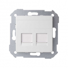 ref. 82006-30 | Adaptador 2 conectores RJ-AMP Simon 82 blanco nieve
