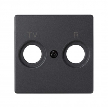 ref. 8200053-098 | Placa toma R-TV Simon 82 negro mate