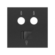 ref. 10000072-238 | Tapa Simon 100 para toma R-TV+SAT con RJ45 2M negro mate
