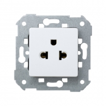 ref. 27439-35 | Enchufe 2P mixta 10A europea-americana Simon 27 blanco nieve