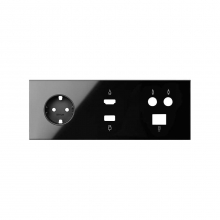 ref. 10020304-138 | Kit frontal Simon 100 con 3 elementos base+HDMI+USB+television negro