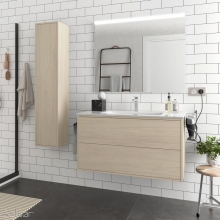 Conjunto Completo Baño Salgar Optimus 1000 | 87869 - Nordick (mueble + lavabo porcelana + espejo + aplique led)