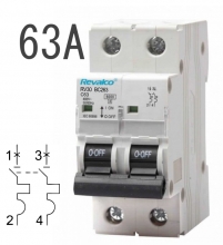 Interruptor Automático RV30 - 6KA, intensidad 63A Curva C
