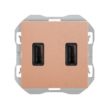 Cargador USB doble A+A 3,1A Smartcharge 20000196-091 SIMON 270 Cobre