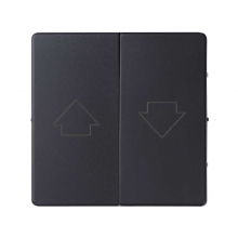 ref. 8200028-098 | Tecla doble persianas Simon 82 con enclavamiento negro mate