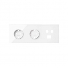 ref. 10020303-230 | Kit frontal Simon 100 con 3 elementos 2 bases+TV+RJ45 blanco mate