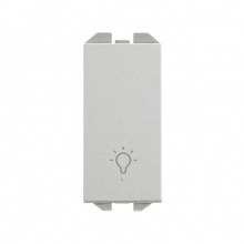 Pulsador con grabado Luz 10A mdulo estrecho 20001151-093 SIMON 270 Aluminio
