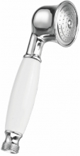 Ref. 079-C | Manual ducha clasico 1 funcin cromado blanco - Griferas Borrs
