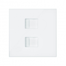 ref. 10000006-230 | Tapa v&d plana CG Simon 100 blanco mate para 2 ventanas RJ45 2M