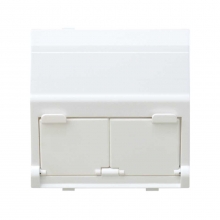 ref. 27086-35 | Adaptador universal 2 conector Simon 27 blanco nieve