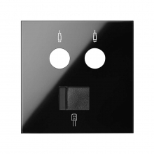 ref. 10000072-138 | Tapa para toma R-TV+SAT con RJ45 2 modulos Simon 100 negro