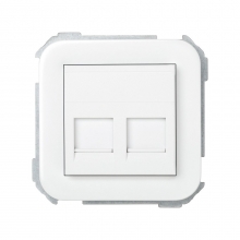 ref. 31089-60 | Adaptador Simon 31 con 2 conector RJ-AMP blanco nieve