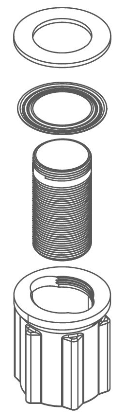 Conjunto fijaci�n cuerpo grifer�a Componentes M32x1.5  34 Griferias Borras