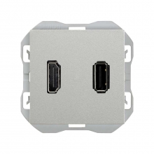 Conector HDMI + USB Tipo A 20000095-093 SIMON 270 Aluminio