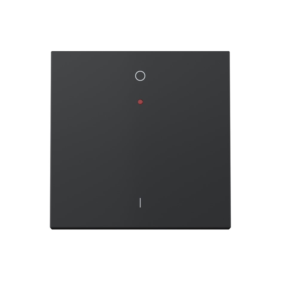 Tecla individual para interruptor bipolar con visor basculante negro mate | Simon 360 negro mate