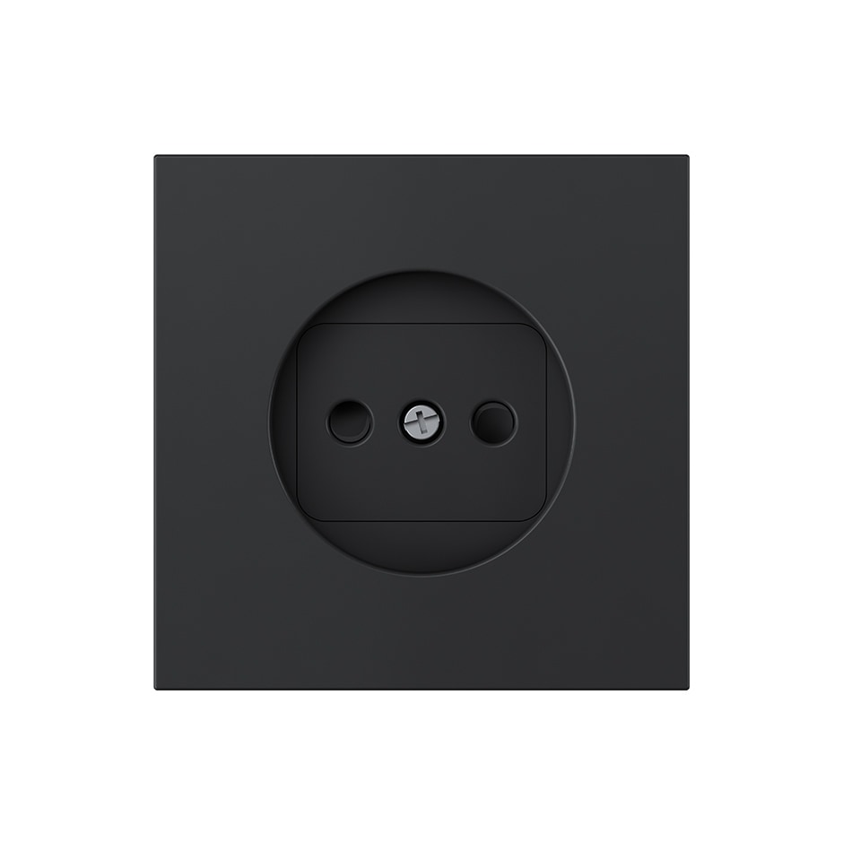 Tapa para base de enchufe bipolar negro mate | Simon 360 negro mate