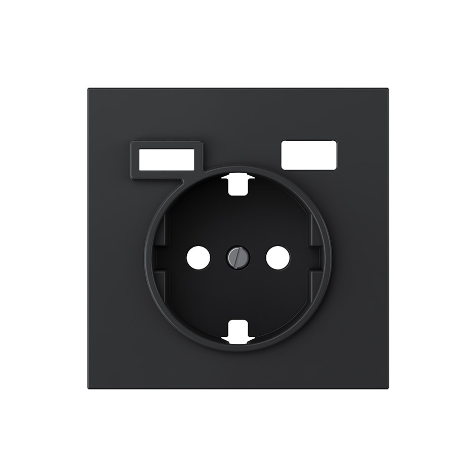 Tapa para schuko + 2USB A+C negro mate | Simon 360 negro mate