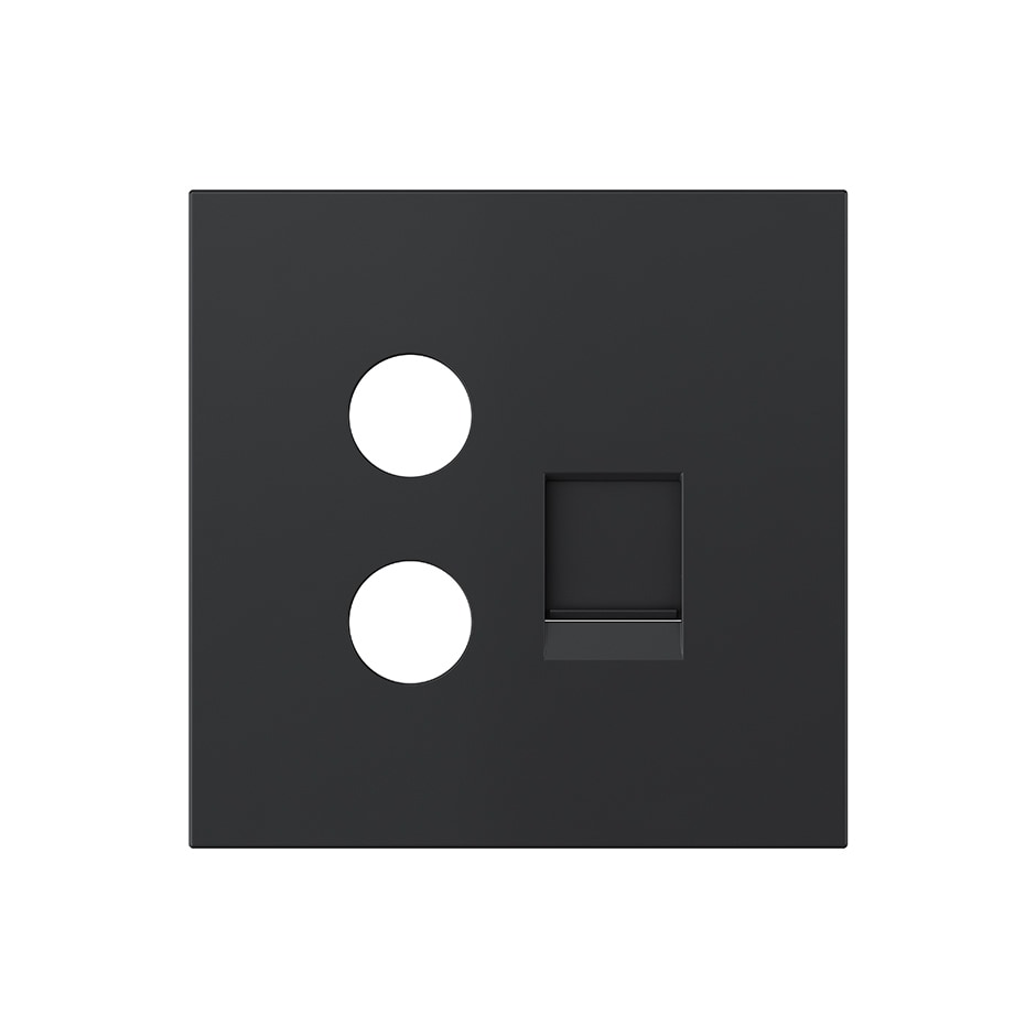 Tapa para TV+RJ45 (toma mixta) negro mate | Simon 360 negro mate