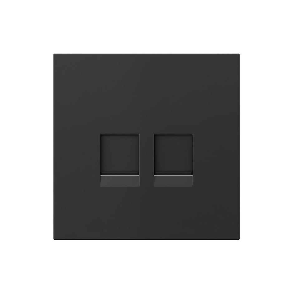Tapa para 2 x RJ45 sin conector sin adaptador negro mate | Simon 360 negro mate