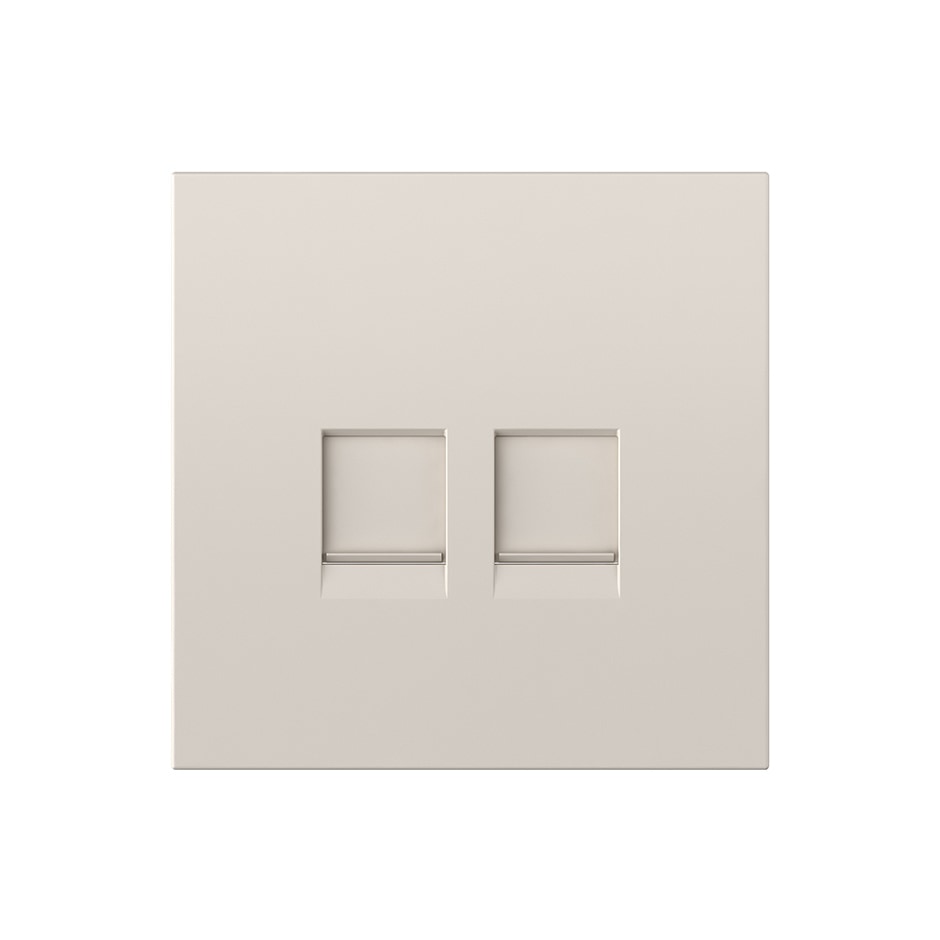 Tapa para 2 x RJ45 sin conector sin adaptador arena mate | Simon 360 arena mate