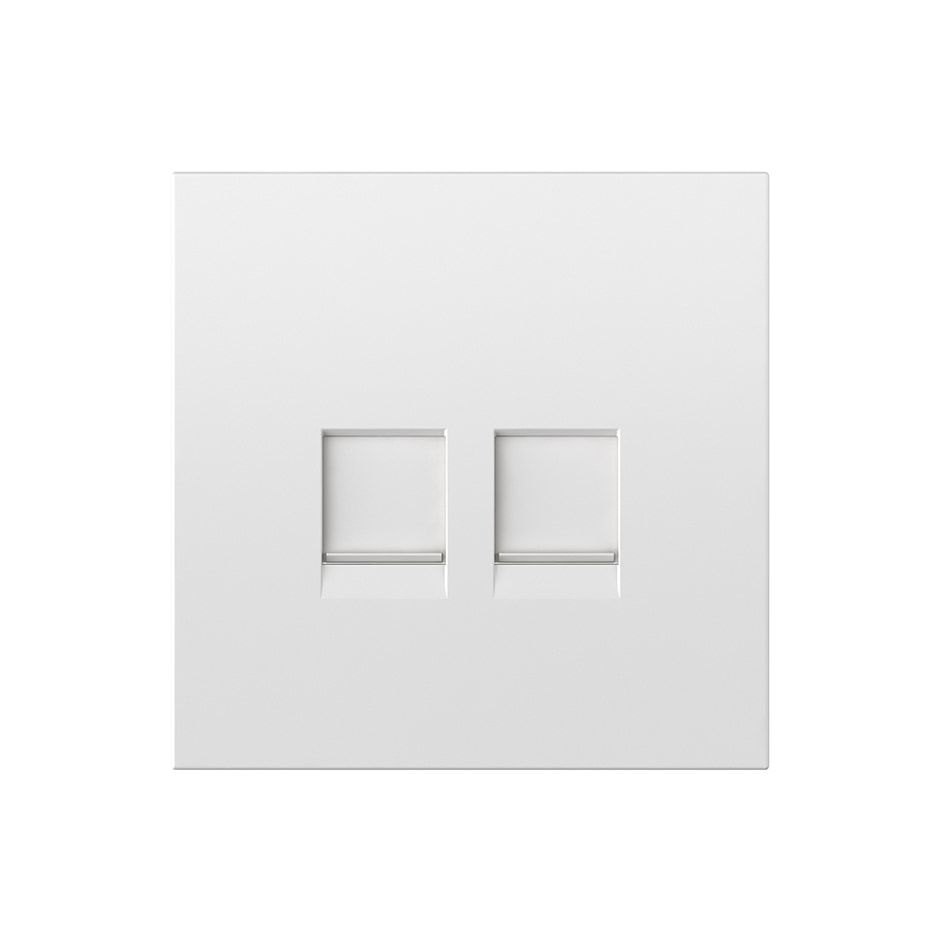 Tapa para 2 x RJ45 sin conector sin adaptador blanco mate | Simon 360 blanco mate