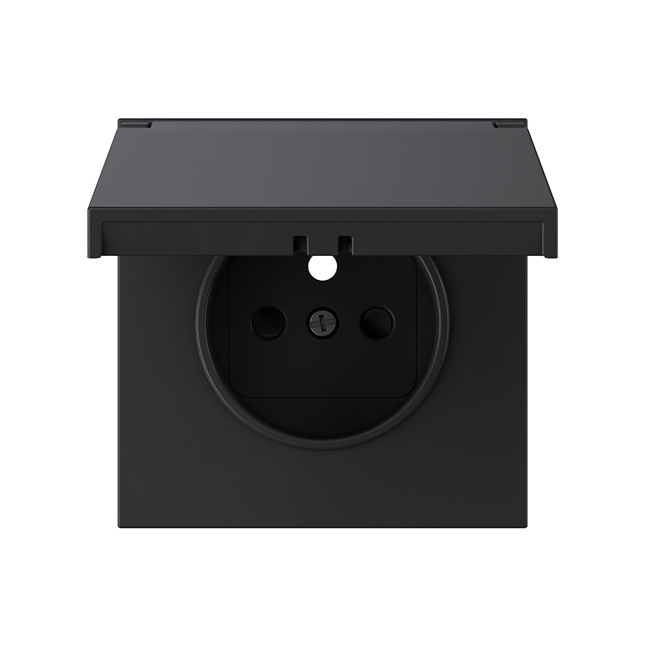 Tapa para enchufe frances IP44 negro mate | Simon 360 negro mate