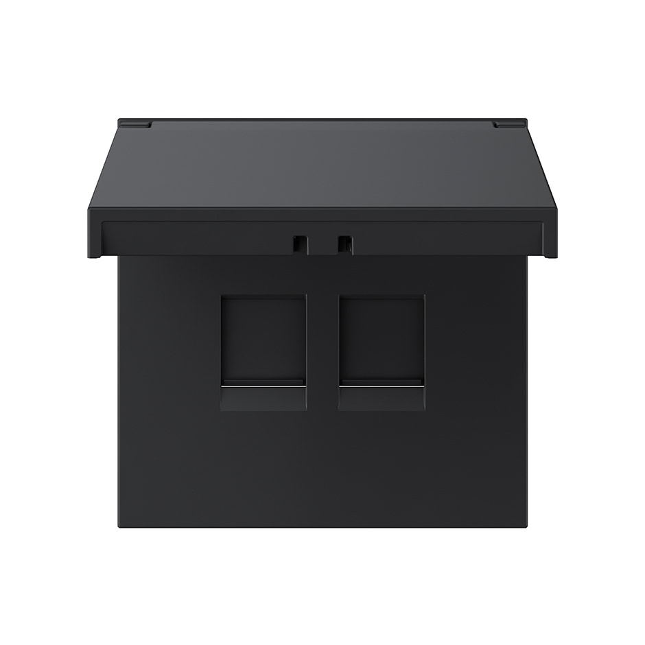 Tapa para 2 x RJ45 sin conector sin adaptador IP44 negro mate | Simon 360 negro mate