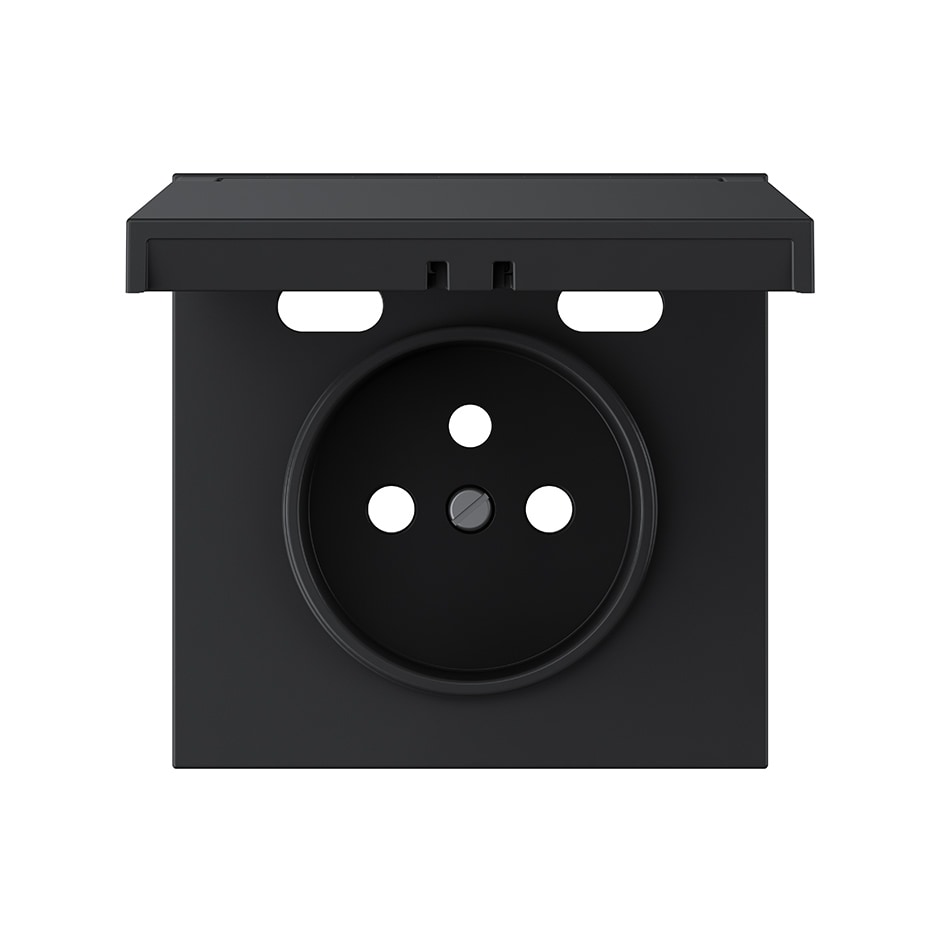 Tapa para toma francesa + 2USB C+C IP44 negro mate | Simon 360 negro mate