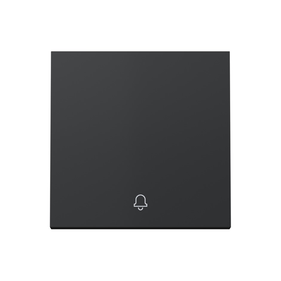 Tecla individual para pulsador con grabado campana pulsante negro mate | Simon 360 negro mate