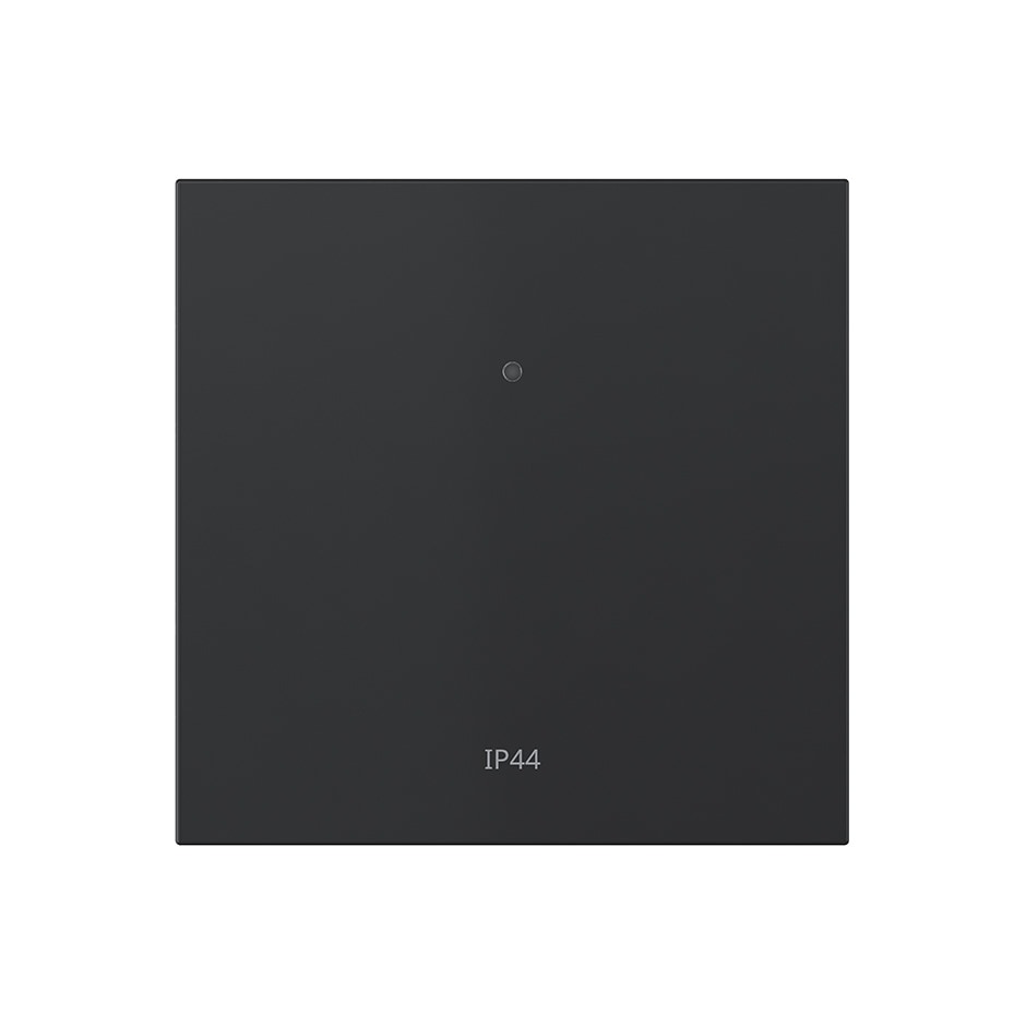 Tecla individual con visor para mecanismo IP44 pulsante negro mate | Simon 360 negro mate