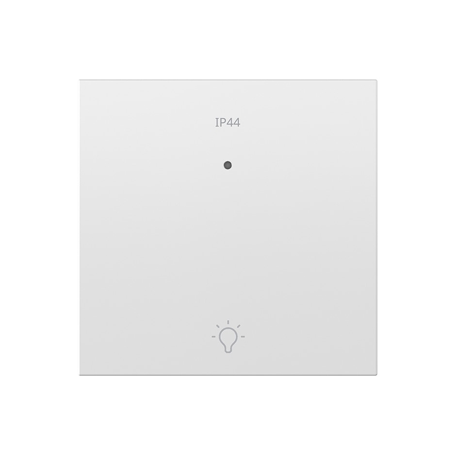 Tecla individual con visor y con grabado luz IP44 pulsante blanco mate | Simon 360 blanco mate