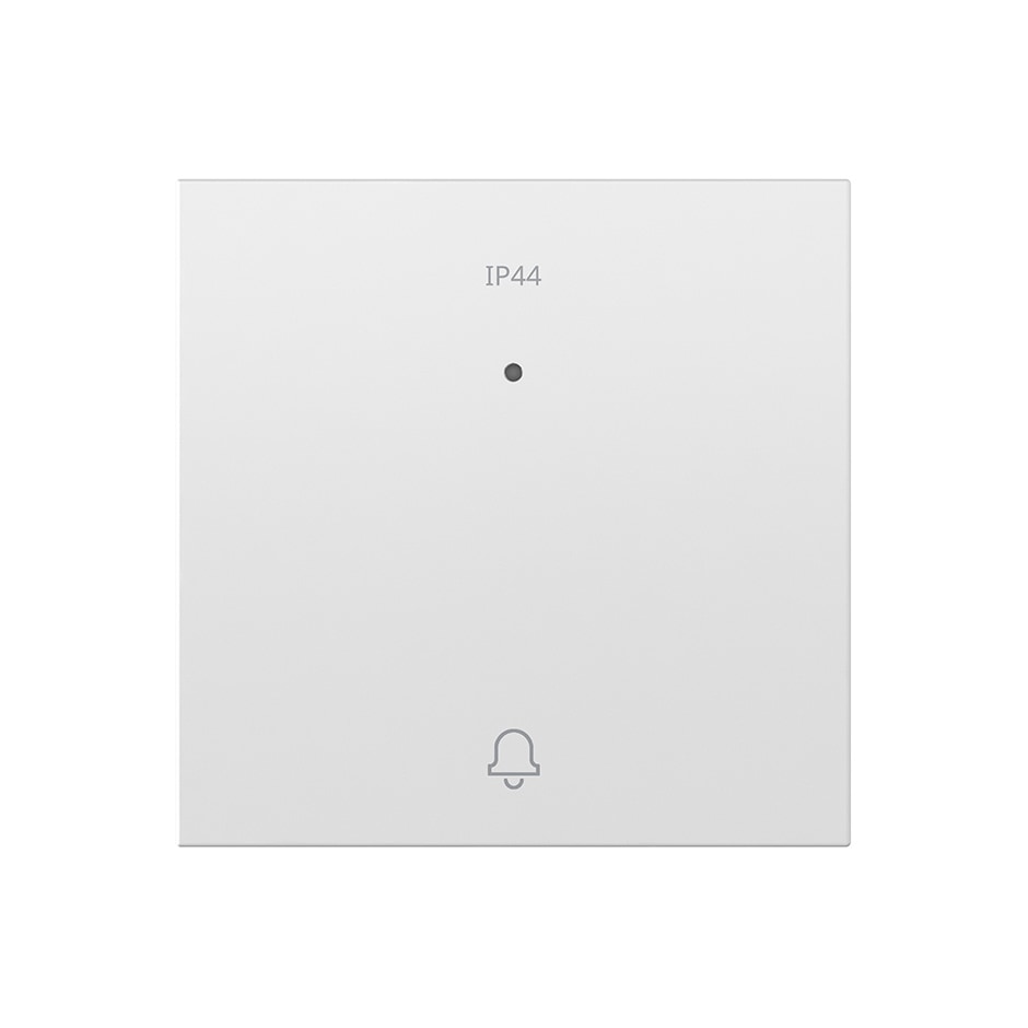 Tecla individual para pulsador con grabado campana IP44 pulsante blanco mate | Simon 360 blanco mate