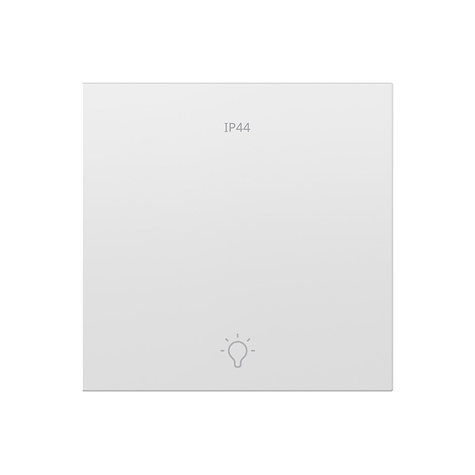 Tecla individual para pulsador con grabado luz IP44 pulsante blanco mate | Simon 360 blanco mate