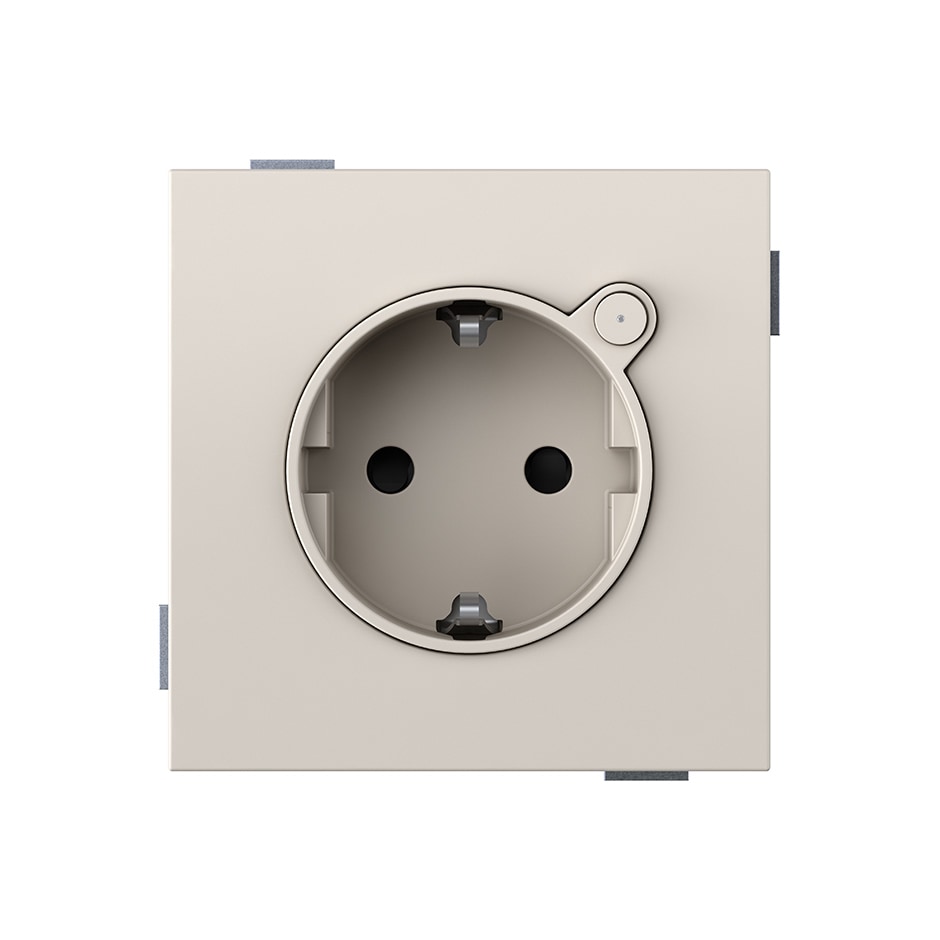 Base de enchufe Schuko LOLA 16A 250 V~ con sistema de embornamiento a tornillo arena mate | Simon 360 arena mate