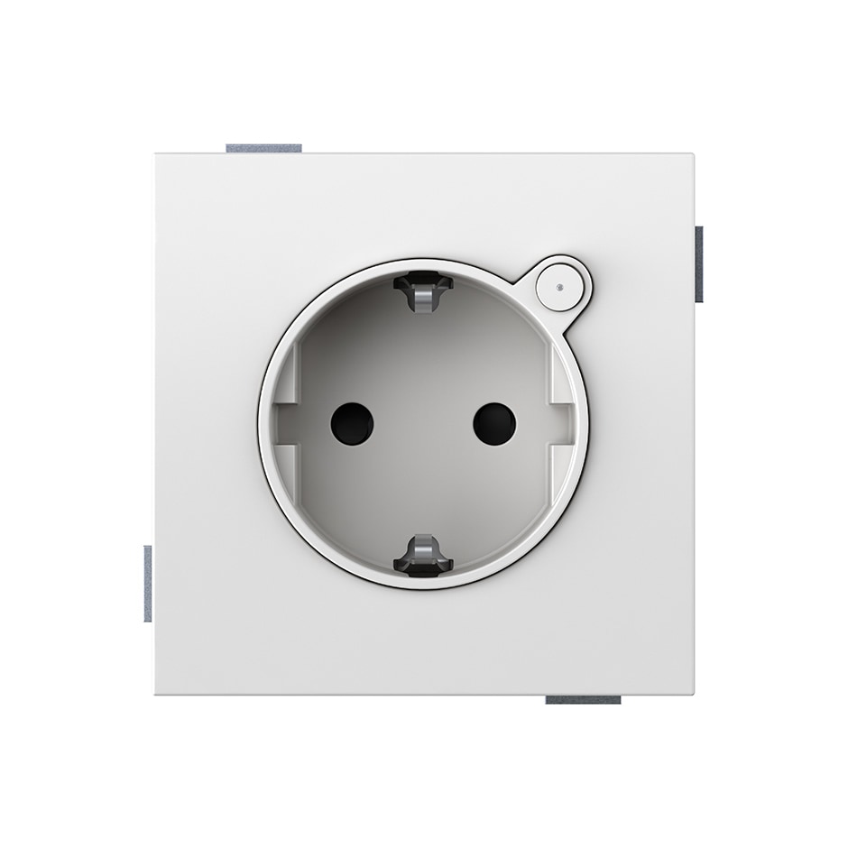Base de enchufe Schuko LOLA 16A 250 V~ con sistema de embornamiento a tornillo blanco mate | Simon 360 blanco mate