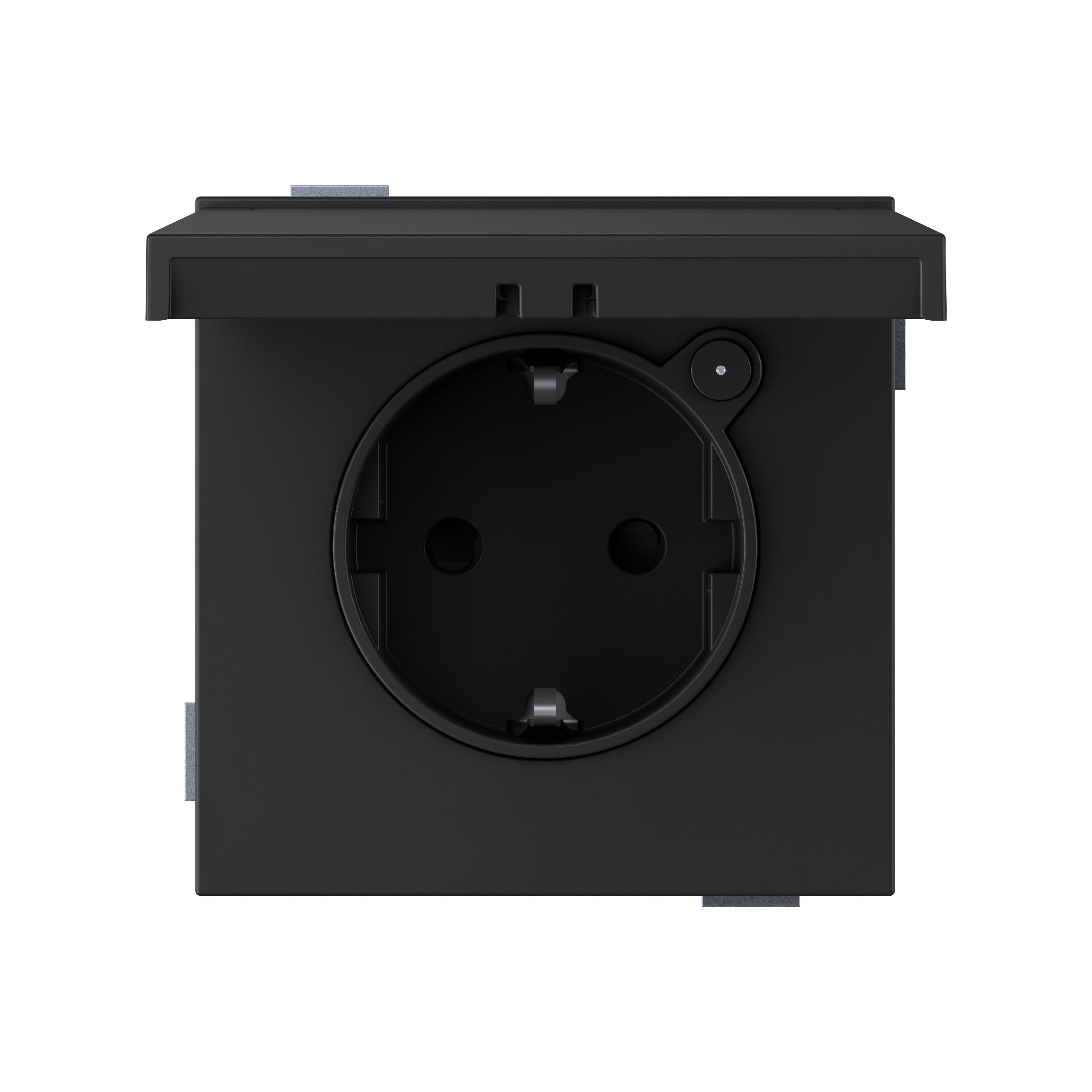Base de enchufe Schuko LOLA 16A 250 V~ con sistema de embornamiento a tornillo IP44 negro mate | Simon 360 negro mate