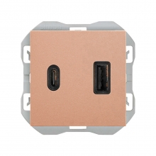 Cargador USB doble A+C 3,1A Quickcharge 20000296-091 SIMON 270 Cobre