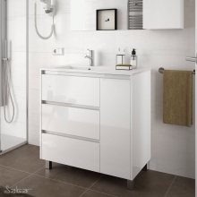 Conjunto Mueble Baño Salgar ARENYS 855 | 85118 - Blanco - 1 puerta derecha mueble + lavabo porcelana