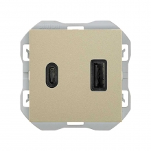 Cargador USB doble A+C 3,1A Quickcharge 20000296-094 SIMON 270 Cava