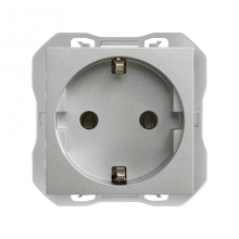 Base de enchufe Schuko emborn. Tornillo 20000432-093 SIMON 270 Aluminio
