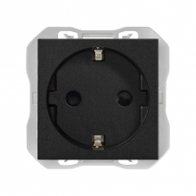 Base de enchufe Schuko emborn. Rapido 20000472-098 SIMON 270 Negro Mate