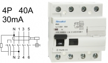 Interruptor diferencial RV31 - AC 4 Polos, 40 Amperios y 30 mA (sensibilidad)
