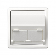 ref. 73086-60 | Adaptador para 2 conectores telefono Simon 73 LOFT blanco