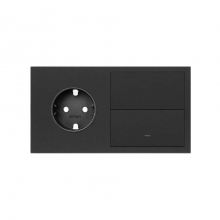 ref. 10020203-238 | Kit frontal Simon 100 con 2 elementos base+tecla negro mate